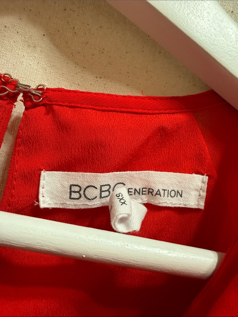 BCBGeneration Red Ruffle Shift Mini Dress - Picture 2 of 3